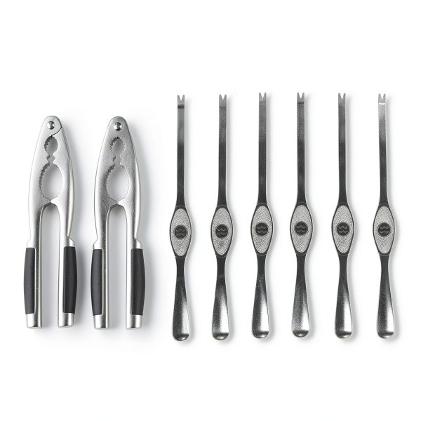 Crab Crackers Set by Melocean Premium 2 Crackers & 6 Seafood Forks-7